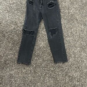 Distressed Black Women's Jeans